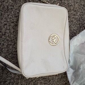 Michael Kors Cream Crossbody Bag with Gold Logo